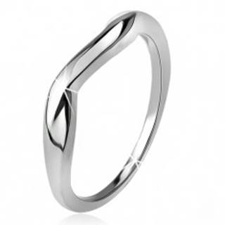 Zvlnený prsteň, hladké ramená, vlna, striebro 925 - Veľkosť: 49 mm