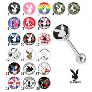 Oceľový piercing do jazyka - rôzne motívy Playboy - Symbol: PB04