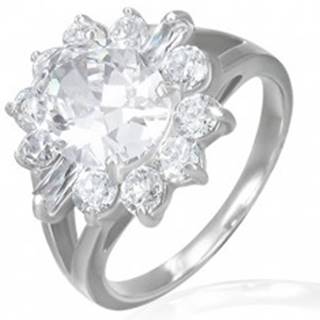 Zásnubný prsteň - mohutný zirkónový kvet - Veľkosť: 49 mm