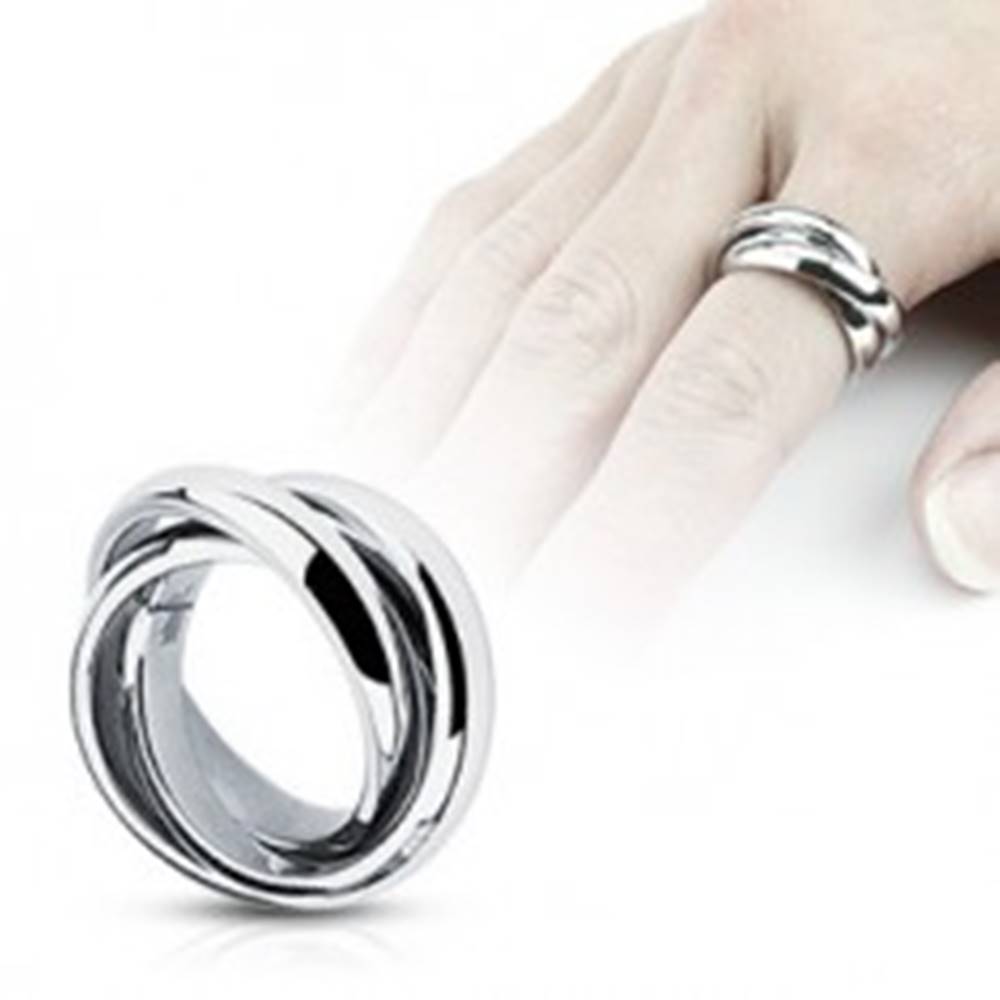 Šperky eshop Trojitý prsteň - oceľ s vysokým leskom - Veľkosť: 47 mm