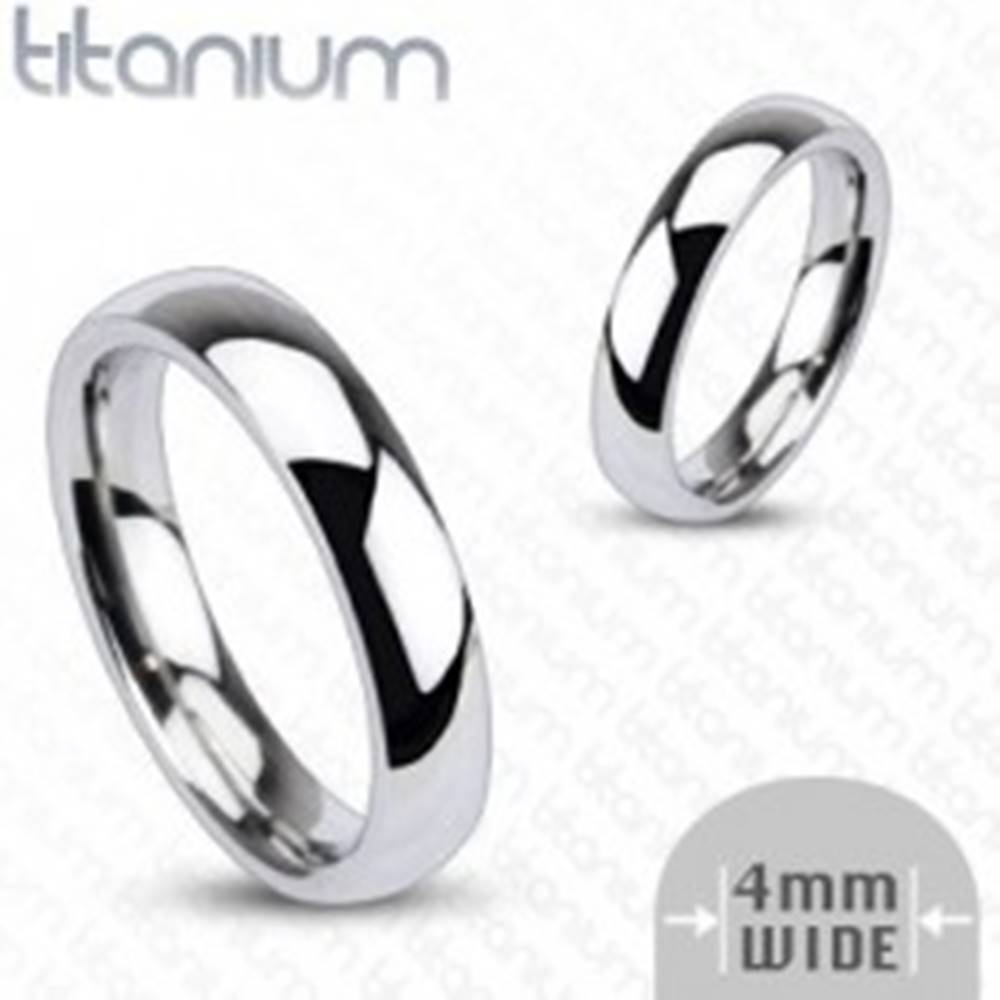 Šperky eshop Obrúčka z titánu, 4 mm - Veľkosť: 47 mm