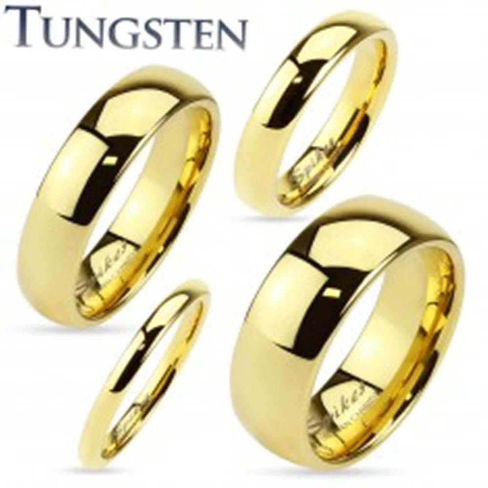 Šperky eshop Tungstenová obrúčka zlatej farby, lesklý a hladký povrch, 2 mm - Veľkosť: 47 mm
