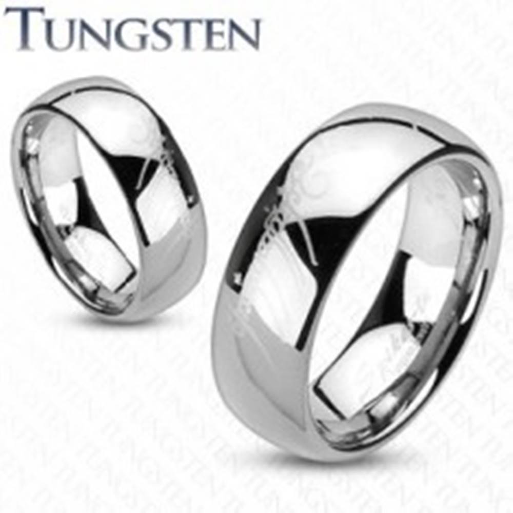 Šperky eshop Tungstenový prsteň - obrúčka, hladký lesklý povrch, motív Pána prsteňov, 8 mm - Veľkosť: 49 mm