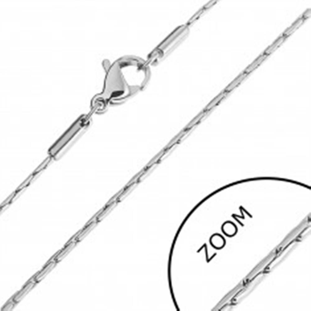 Šperky eshop Oceľová retiazka - články v tvare paličiek - Dĺžka: 405 mm