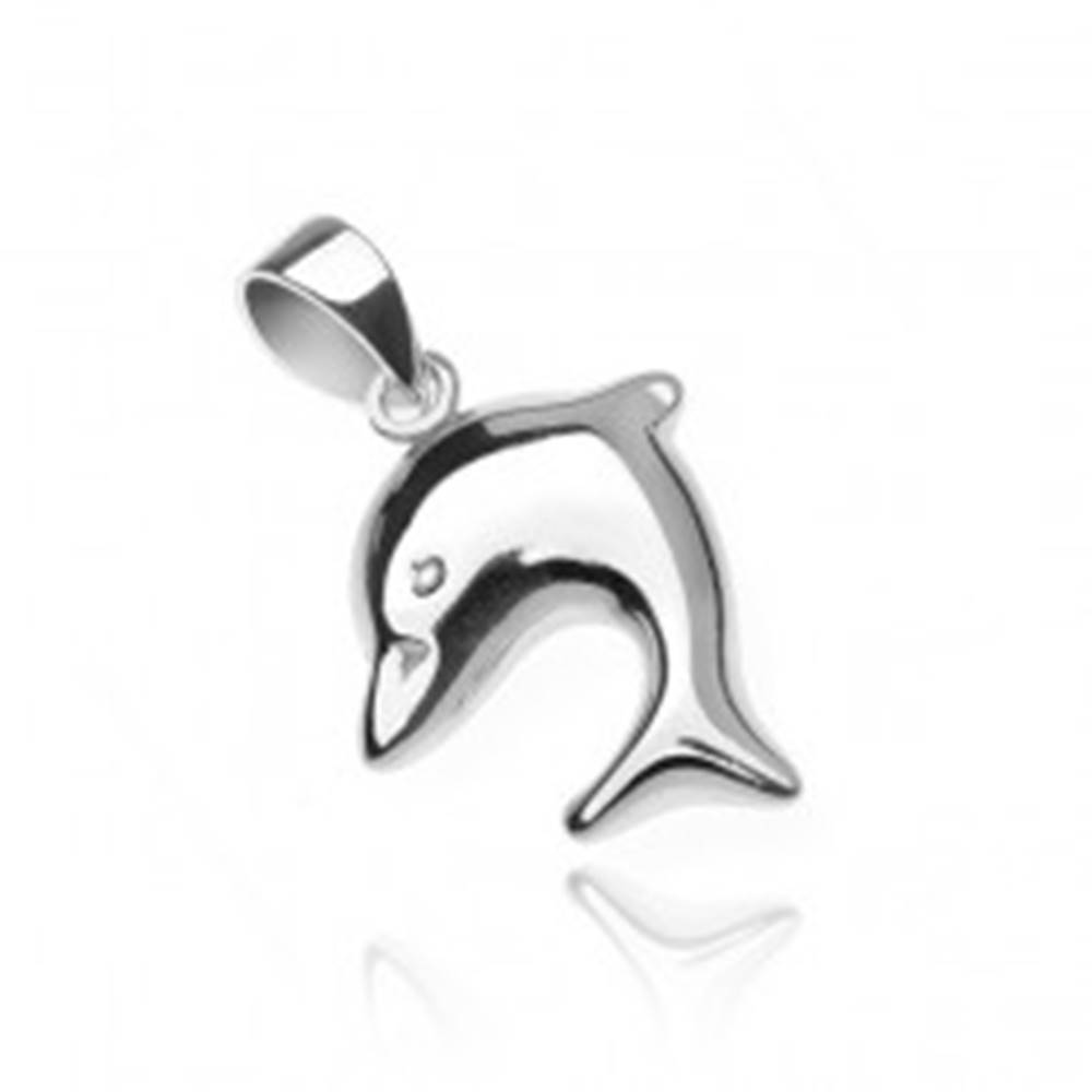 Šperky eshop Strieborný prívesok 925 - lesklý skákajúci delfín