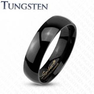 Wolfrámový prsteň v čiernom odtieni, zrkadlovolesklý hladký povrch, 4 mm - Veľkosť: 47 mm