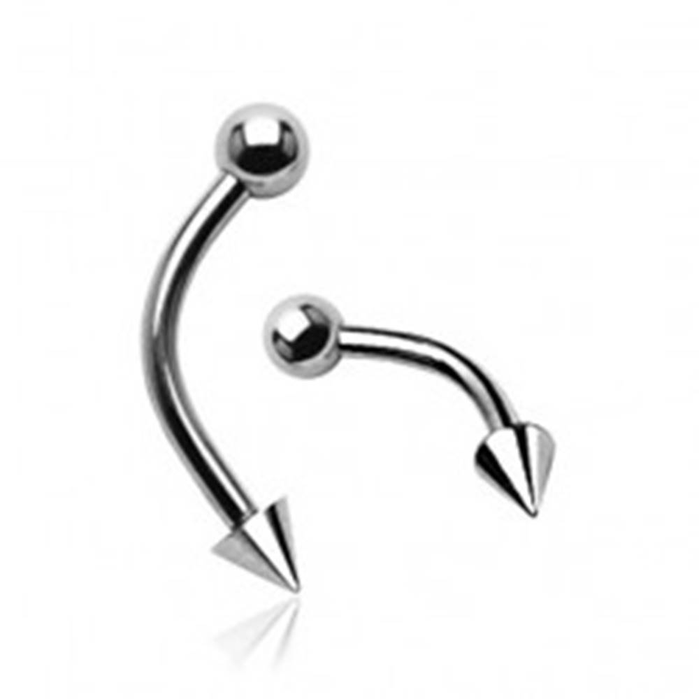 Šperky eshop Piercing do obočia gulička - hrot - Dĺžka piercingu: 10 mm