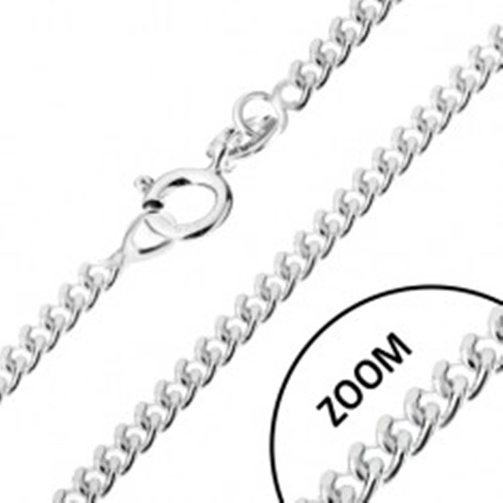 Šperky eshop Strieborná 925 retiazka, zatočené okrúhle očká, šírka 1,4 mm, dĺžka 460 mm