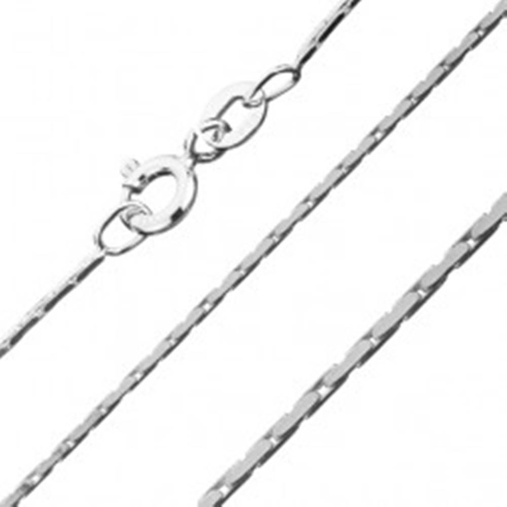 Šperky eshop Hranatá strieborná retiazka 925 - pás plochých oválov, 0,8 mm