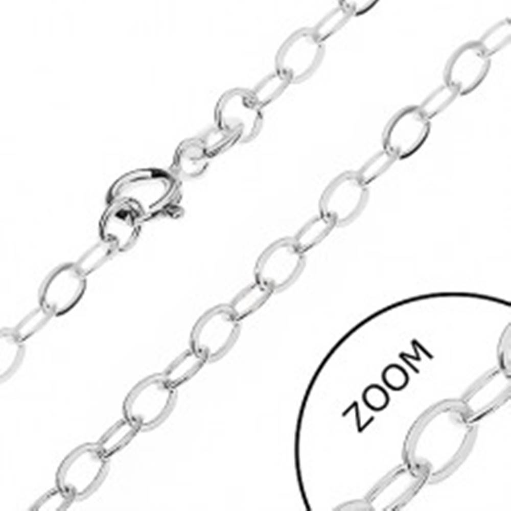 Šperky eshop Strieborná retiazka 925 - hladké ovály, 3,2 mm
