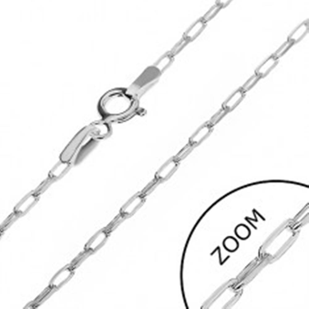 Šperky eshop Strieborná retiazka 925 - lesklé hladké obdĺžniky, 2 mm