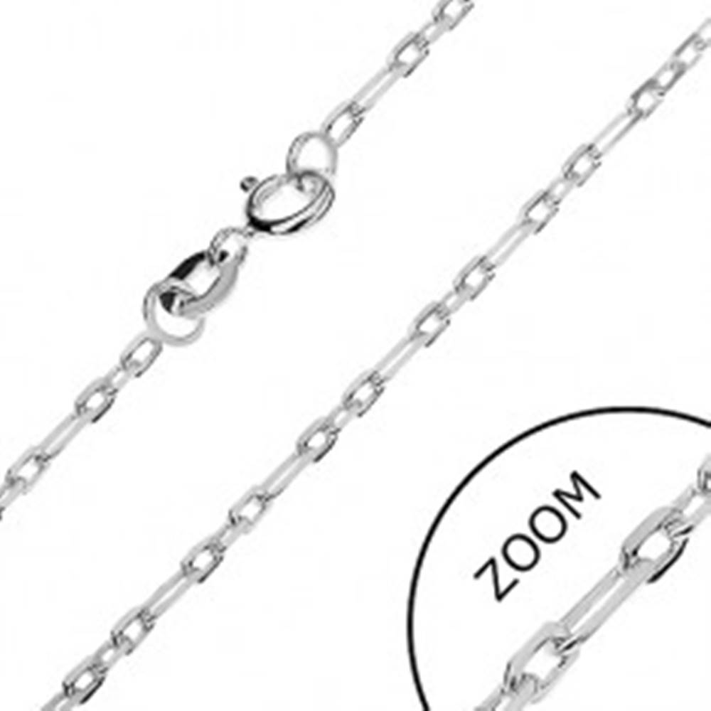 Šperky eshop Strieborná retiazka 925 - lesklé obdĺžniky, 2 mm