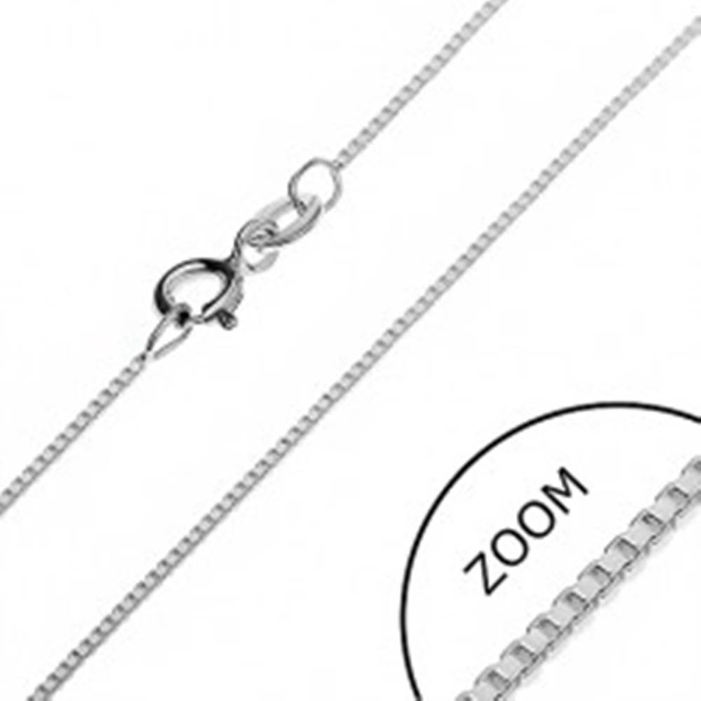 Šperky eshop Strieborná retiazka 925 - husto prepojené prázdne kocky, 0,85 mm