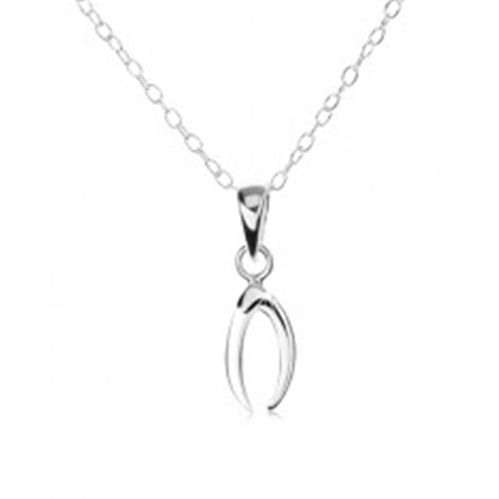 Šperky eshop Strieborný náhrdelník 925, retiazka s oválnymi očkami, malá podkova