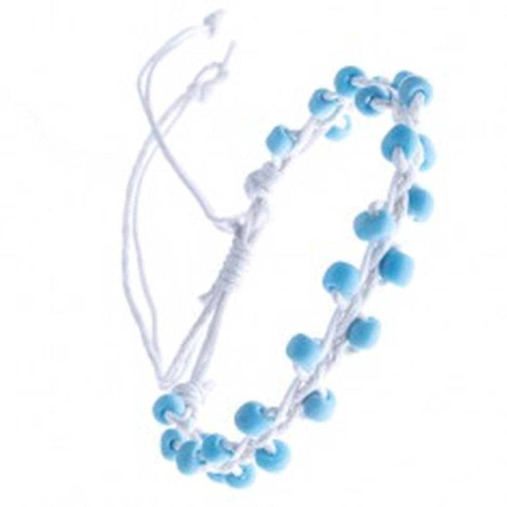 Šperky eshop Bielo-modrý náramok priateľstva s cik-cak korálkami