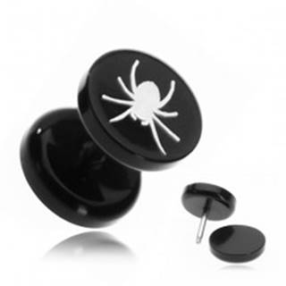Fake piercing do ucha z akrylu - pavúk v čiernom kruhu