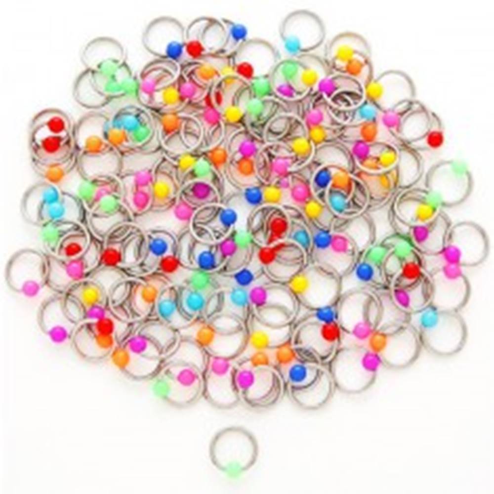 Šperky eshop Piercing krúžok s guličkami - Farba piercing: Červená