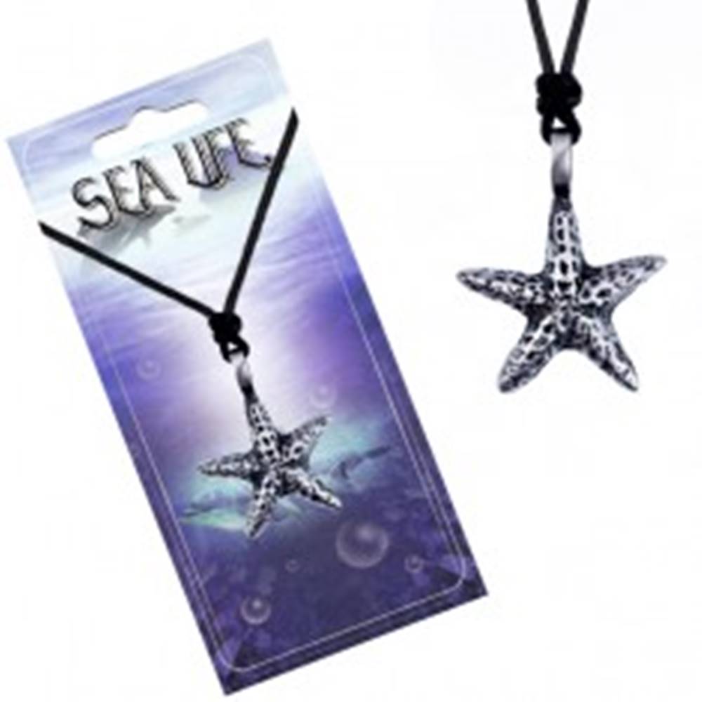 Šperky eshop Šnúrka a kovový prívesok - fľakatá morská hviezdica