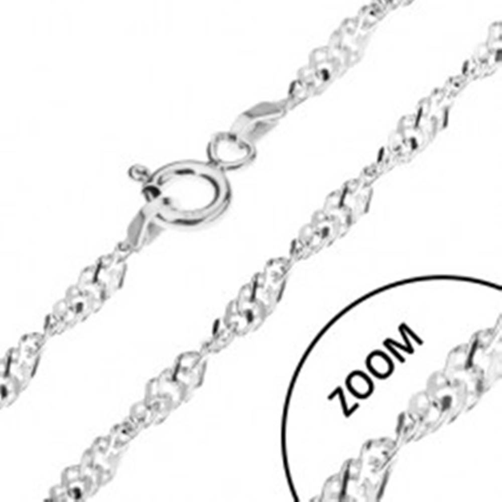Šperky eshop Špirálovito zatočená strieborná retiazka 925, ploché očká, šírka 2,4 mm, dĺžka 455 mm