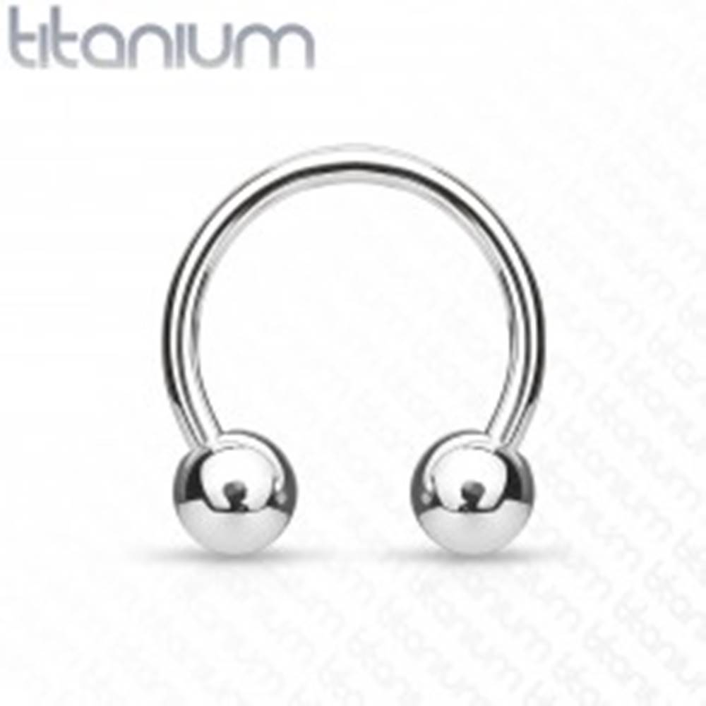 Šperky eshop Titánový piercing - podkova s guličkami - Rozmer: 1,2 mm x 10 mm x 3 mm