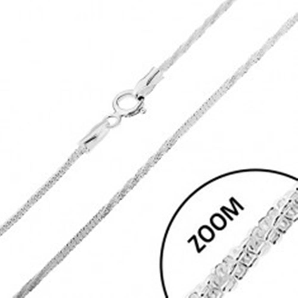 Šperky eshop Strieborná 925 retiazka, vzor hadík - rovné a stočené časti, šírka 1,5 mm, dĺžka 460 mm