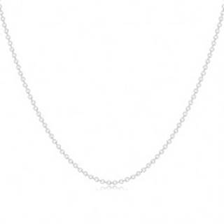 Strieborný 925 náhrdelník - retiazka z oválnych očiek, gulička, prstenec a kruh