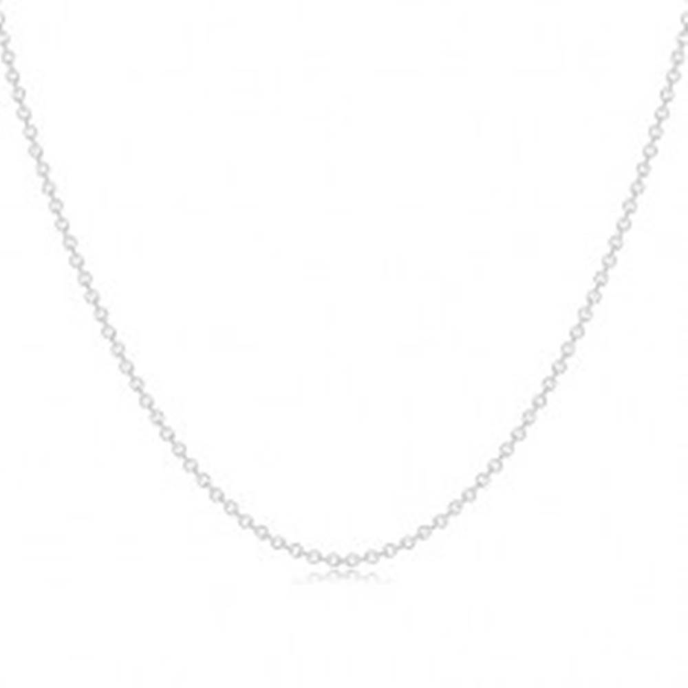 Šperky eshop Strieborný 925 náhrdelník - retiazka z oválnych očiek, gulička, prstenec a kruh