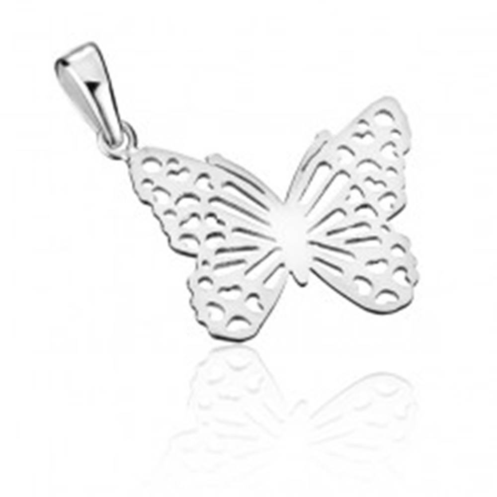 Šperky eshop Strieborný prívesok 925 - plochý filigránový motýľ