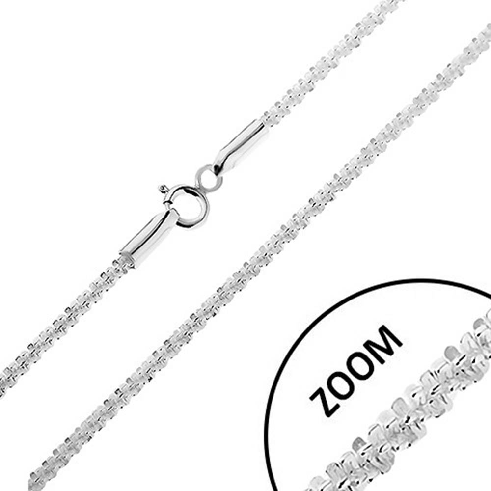 Šperky eshop Ligotavá strieborná 925 retiazka - husto spájané očká do špirály, šírka 2 mm, dĺžka 500 mm