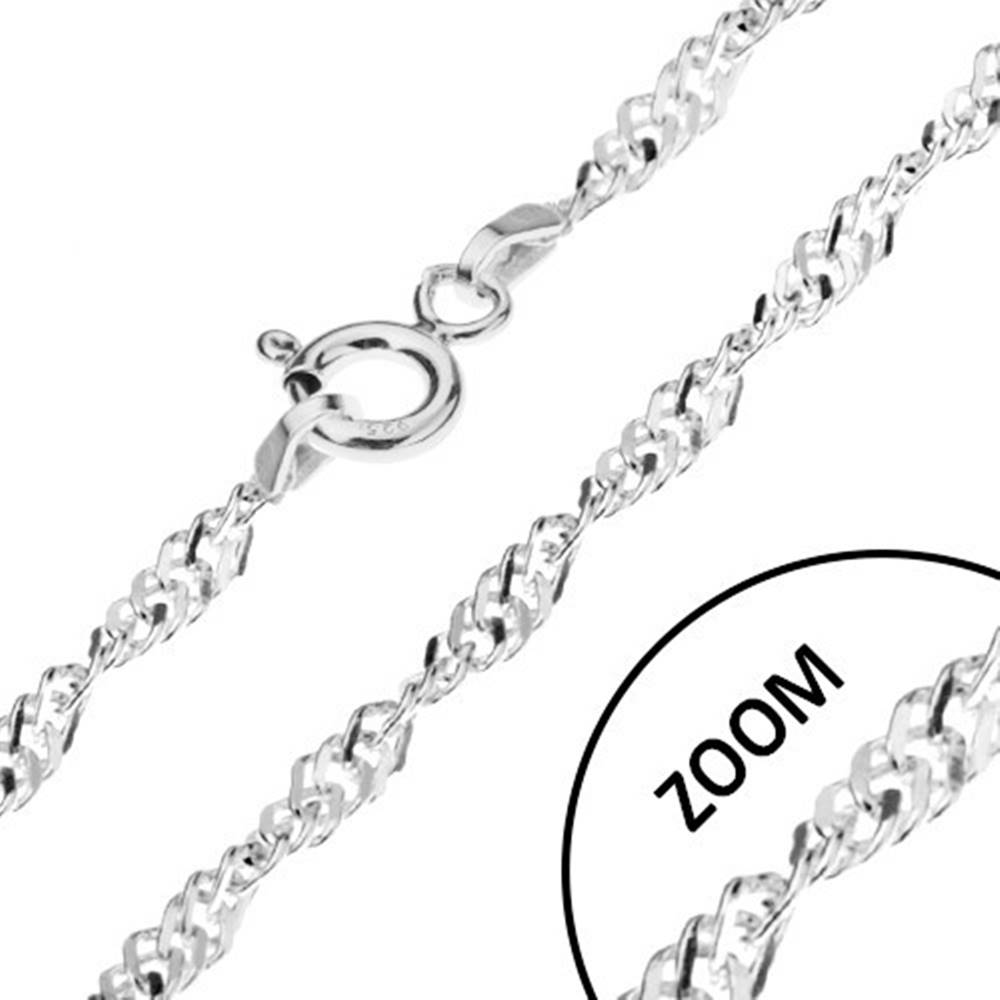 Šperky eshop Špirálovito zatočená strieborná retiazka 925, ploché očká, šírka 2,4 mm, dĺžka 500 mm