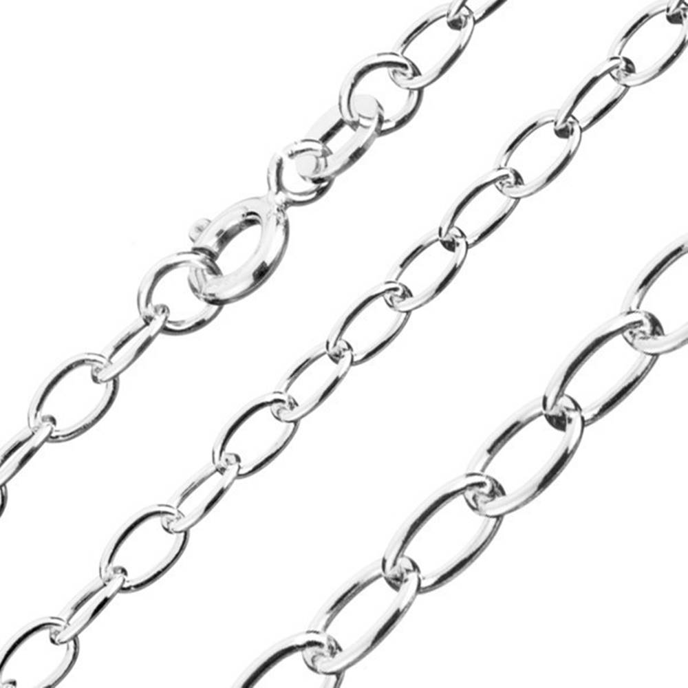 Šperky eshop Strieborná retiazka 925 - jednoduché oválne očká, šírka 1,2 mm, dĺžka 550 mm