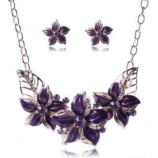 Set šperkov Varnish Flower - Fialová